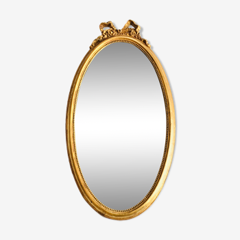 Golden oval mirror 55 x 30 cm