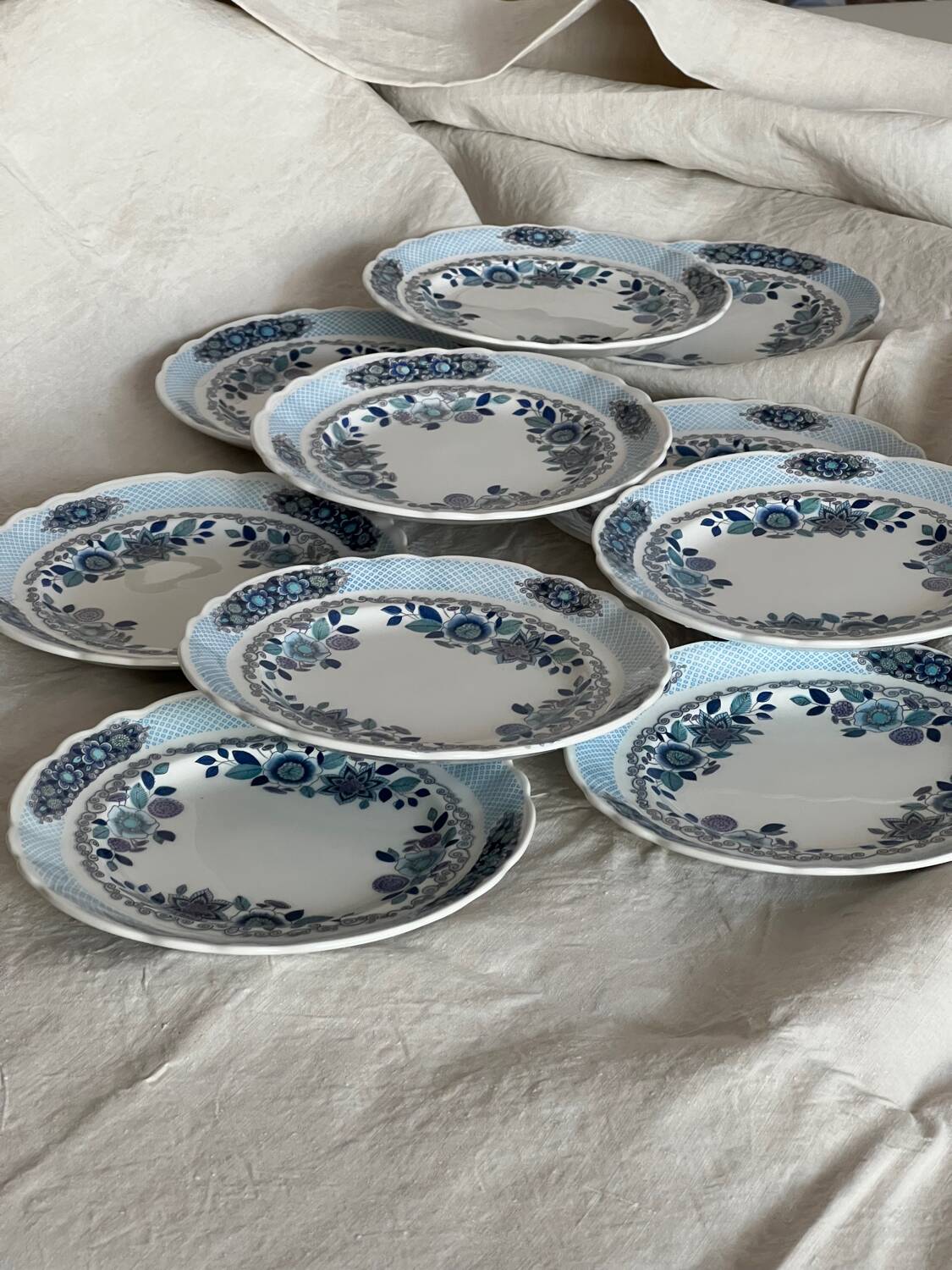 10 dessert plates 1960 Manufacture Pontesa