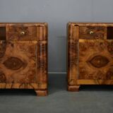 1935s pair of rare art deco bedside tables, Czechoslovakia