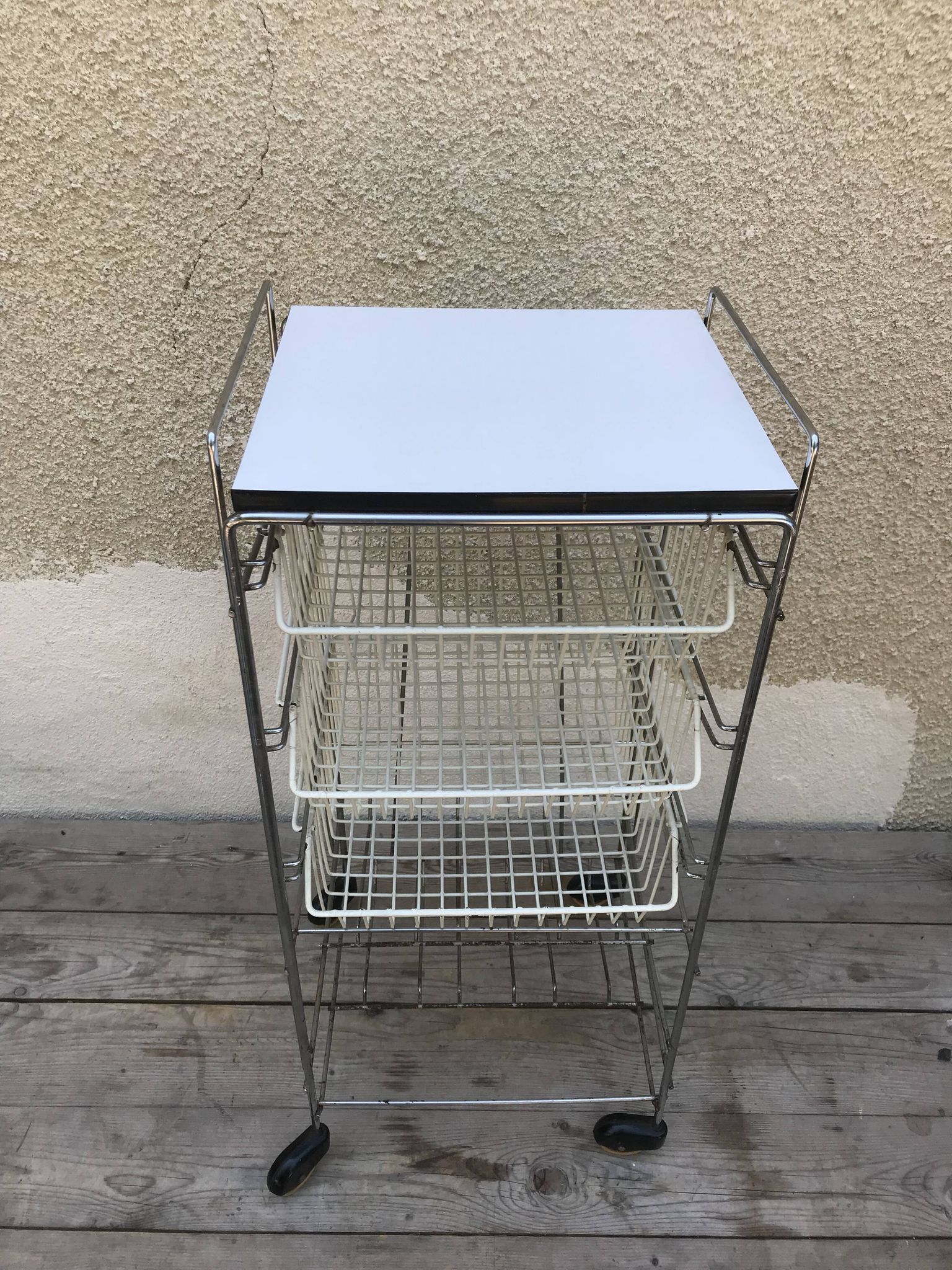 Metal serving trolley 1970s