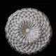 Round cushion in pleated satin fabric, diameter 39 cm