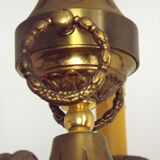 French vintage heavy brass 6 light empire style chandelier