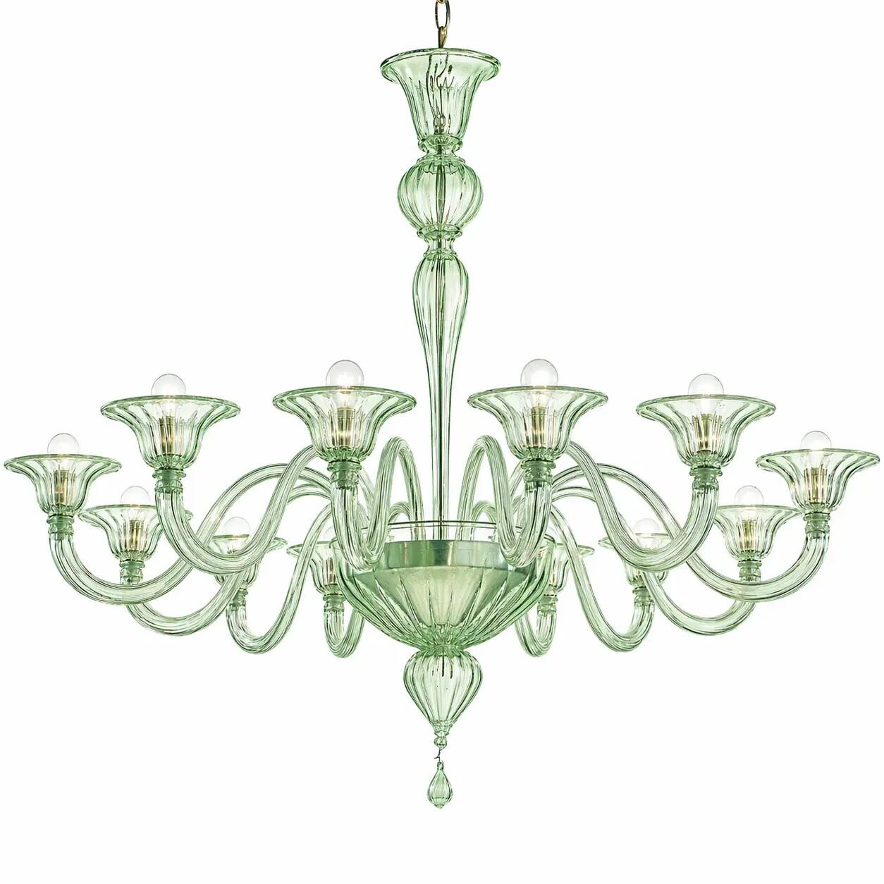 Elegant Contemporary Rigadin Murano Glass Chandelier