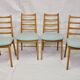 Set of 4 year old Scandinavian chairs restored fabric Edition Lelievre .