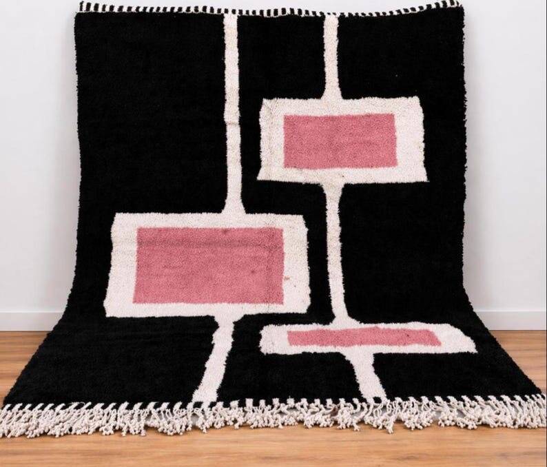 Tapis en laine naturelle tissé main artisanale taille 1,5/2,5 m
