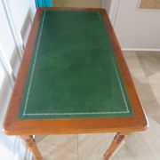 Minister's desk style L. Philippe – 2 drawers – cherry wood – faux leather desk mat