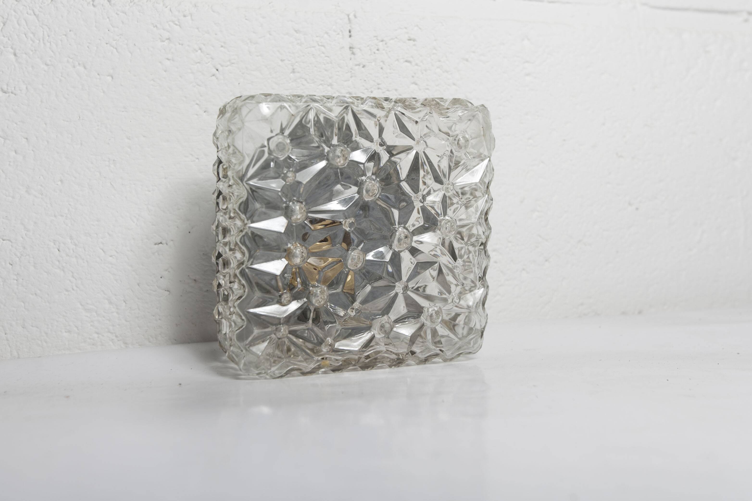 Square ceiling or wall light 1970 space age