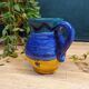Carafe en Grès Bleu et Jaune à Motifs