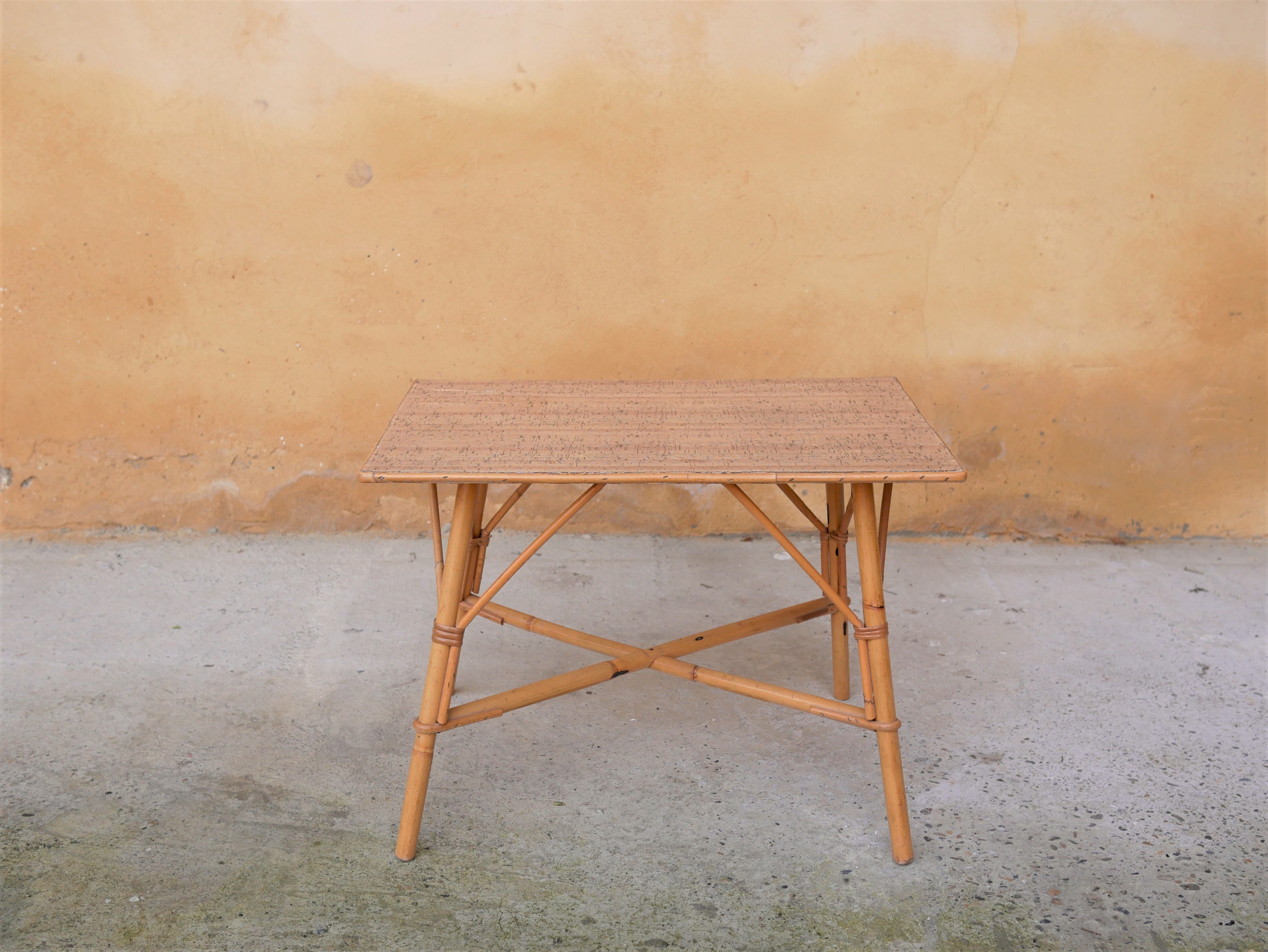 Vintage rattan coffee table