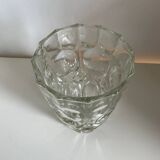 Vase en verre facetté vintage