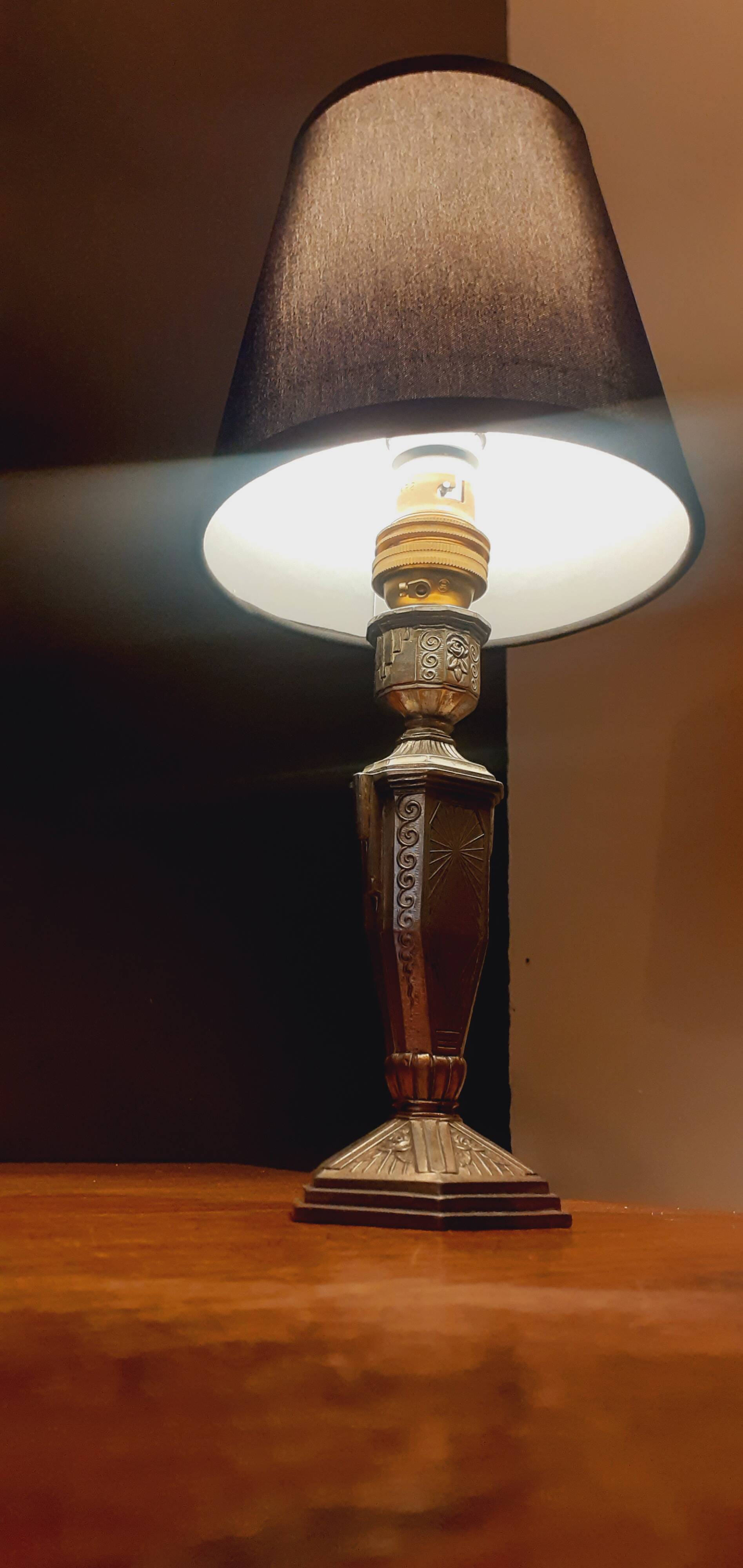 Art Deco lamp 1930 in tinned regula