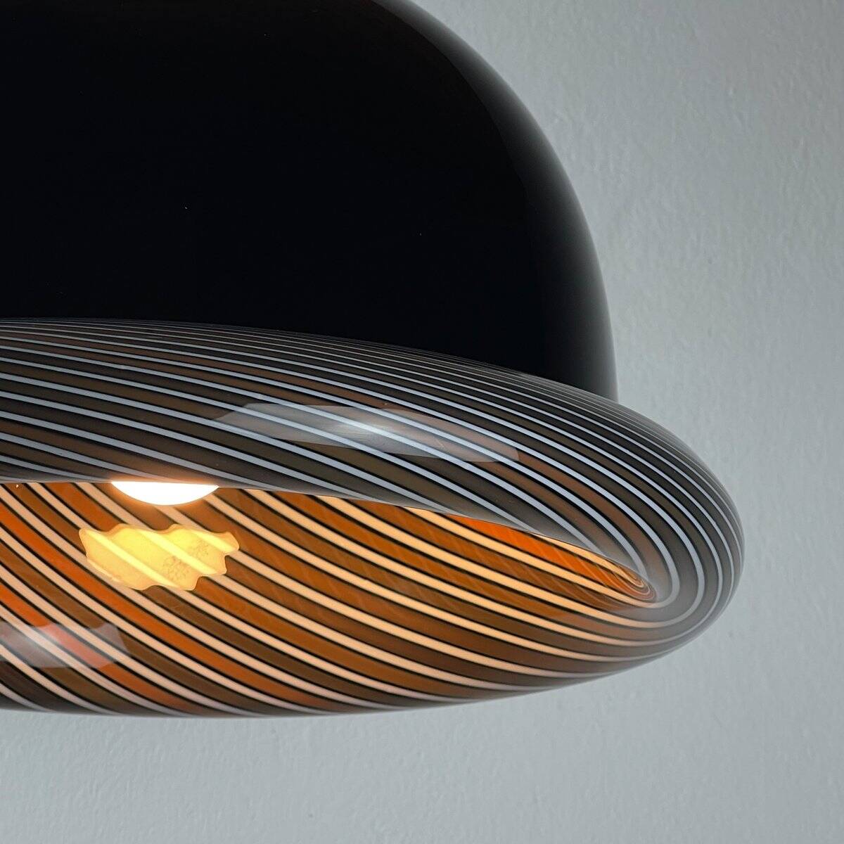 Vintage Italian black Murano pendant light, 1960s.