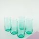 Lot de 5 verres à eau Long Drink en verre vert, 1970