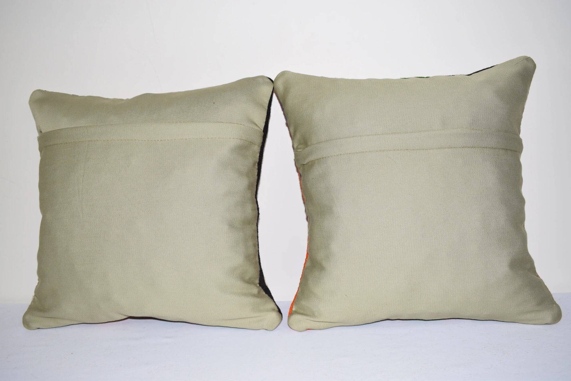 Set of 2 vintage kilim cushion covers 41x41 cm