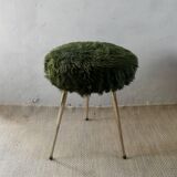 Chair and tripod stool "moumoute" by Pelfran, around 1970.