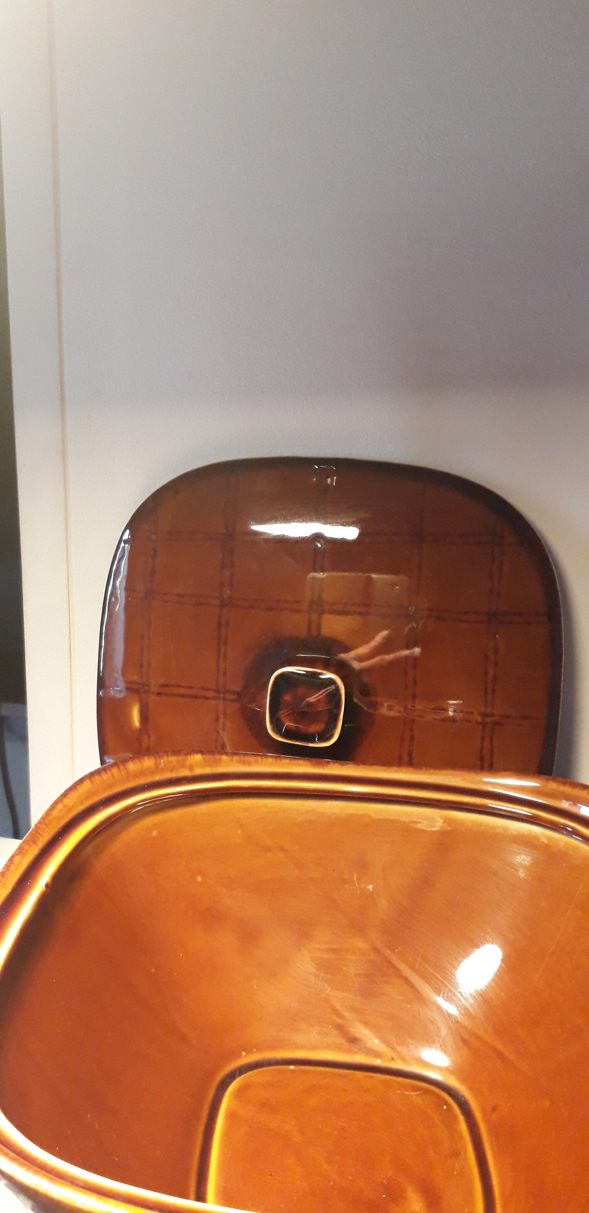 Vegetable with lid, in glazed ceramic of lunéville badonvillier