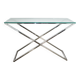 1990s-style Modern console table, chrome and glass, 120 cm