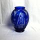 Cobalt blue Bohemian crystal vase from the 20th century.