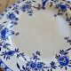 Large round antique plate, blue and white Dresden porcelain.
