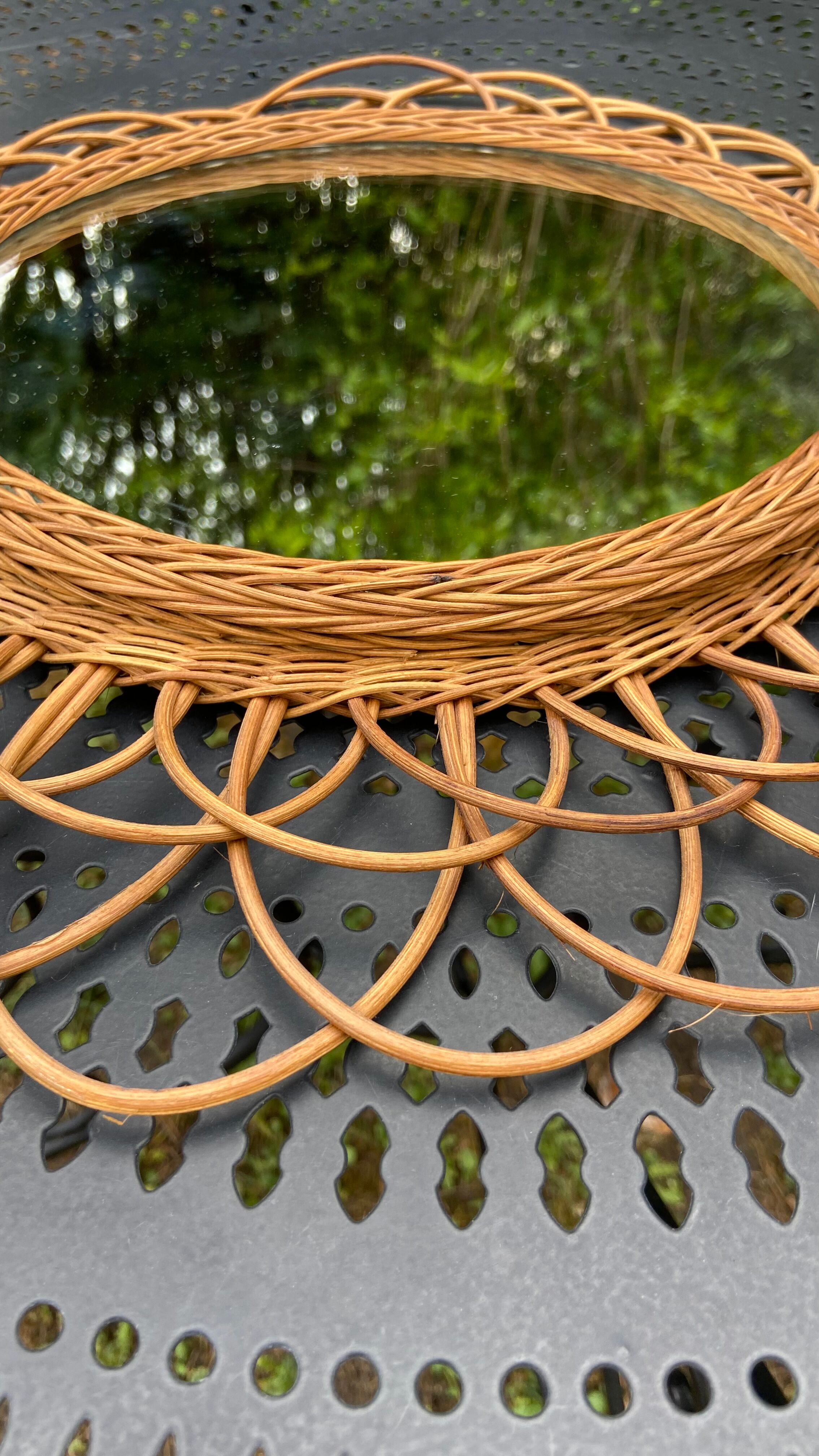 Rattan sun mirror diameter 44 cm