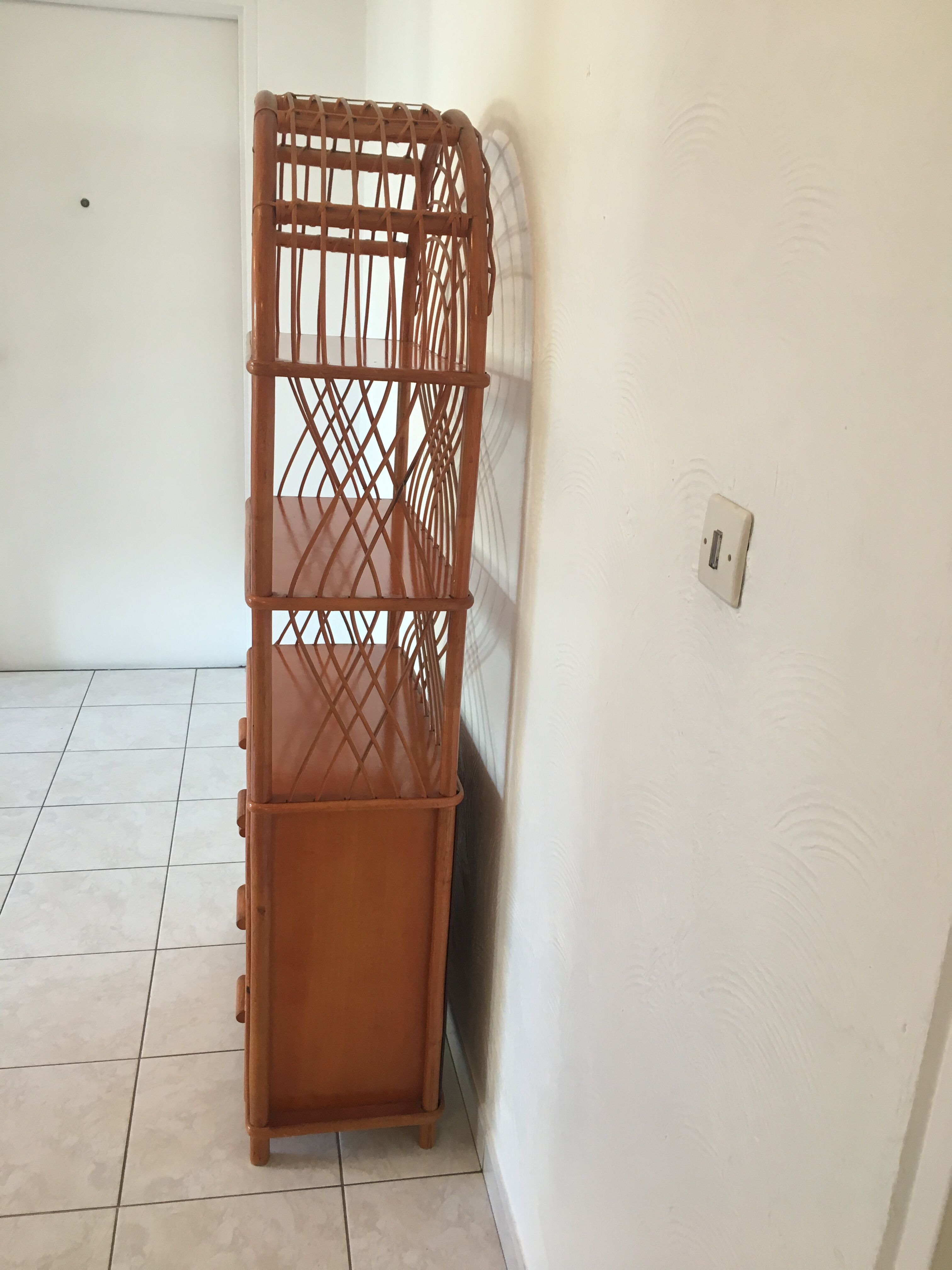 Vintage rattan shelves