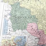 Old map of South America Brazil Bolivia Paraguay 43x43cm from 1950