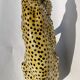 Terracotta ceramic cheetah or leopard statue, 1950s