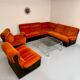 Canapé d angle vintage modulable orange design années 70 pop 