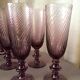 Suite de 12 flûtes a champagne violet en cristal d'hartzwiller