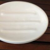 Porcelain soap holder and wooden wall mount