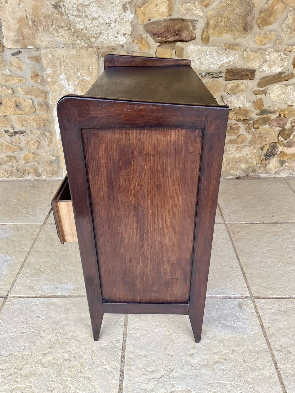 Commode de style Art Deco en noyer, circa 1950