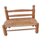 Banc vintage bois et paille esprit perriand année 50