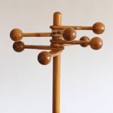 Coat rack on foot, in pine