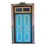 Indian door in old teak piece and patina of origin