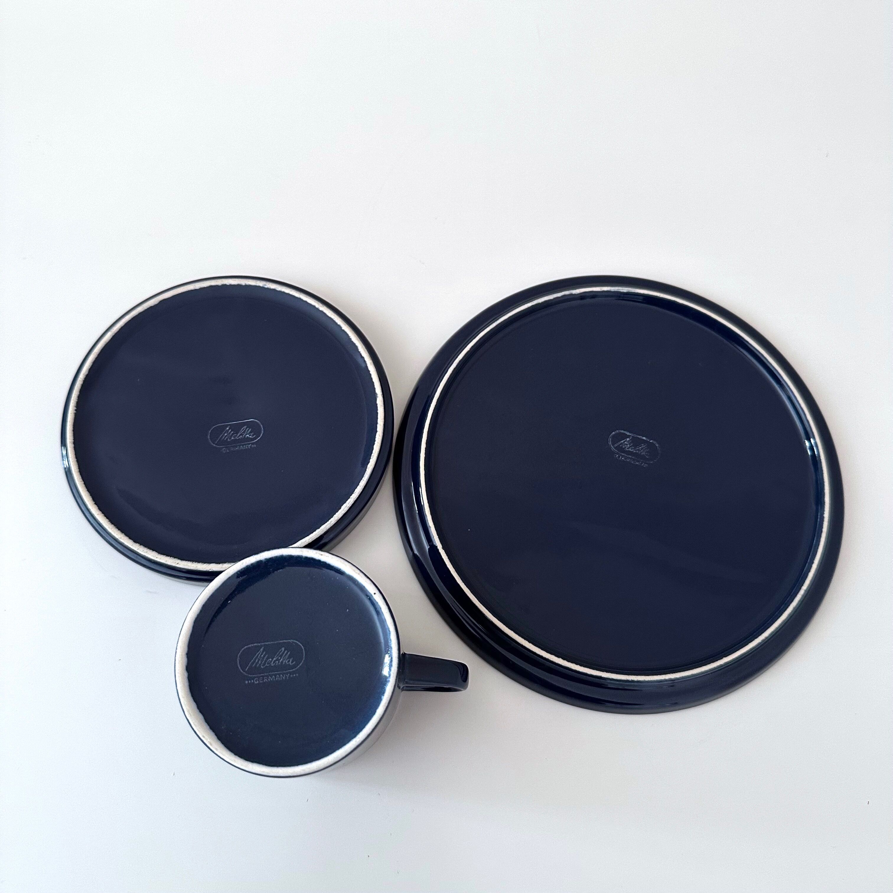 Melitta Stockholm for 6 persons, coffee set blue, 60's