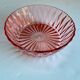 Cut glass salad bowl in pink glass