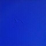 Framed monochrome blue abstract painting.