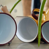 Enamelled sheet metal tea set