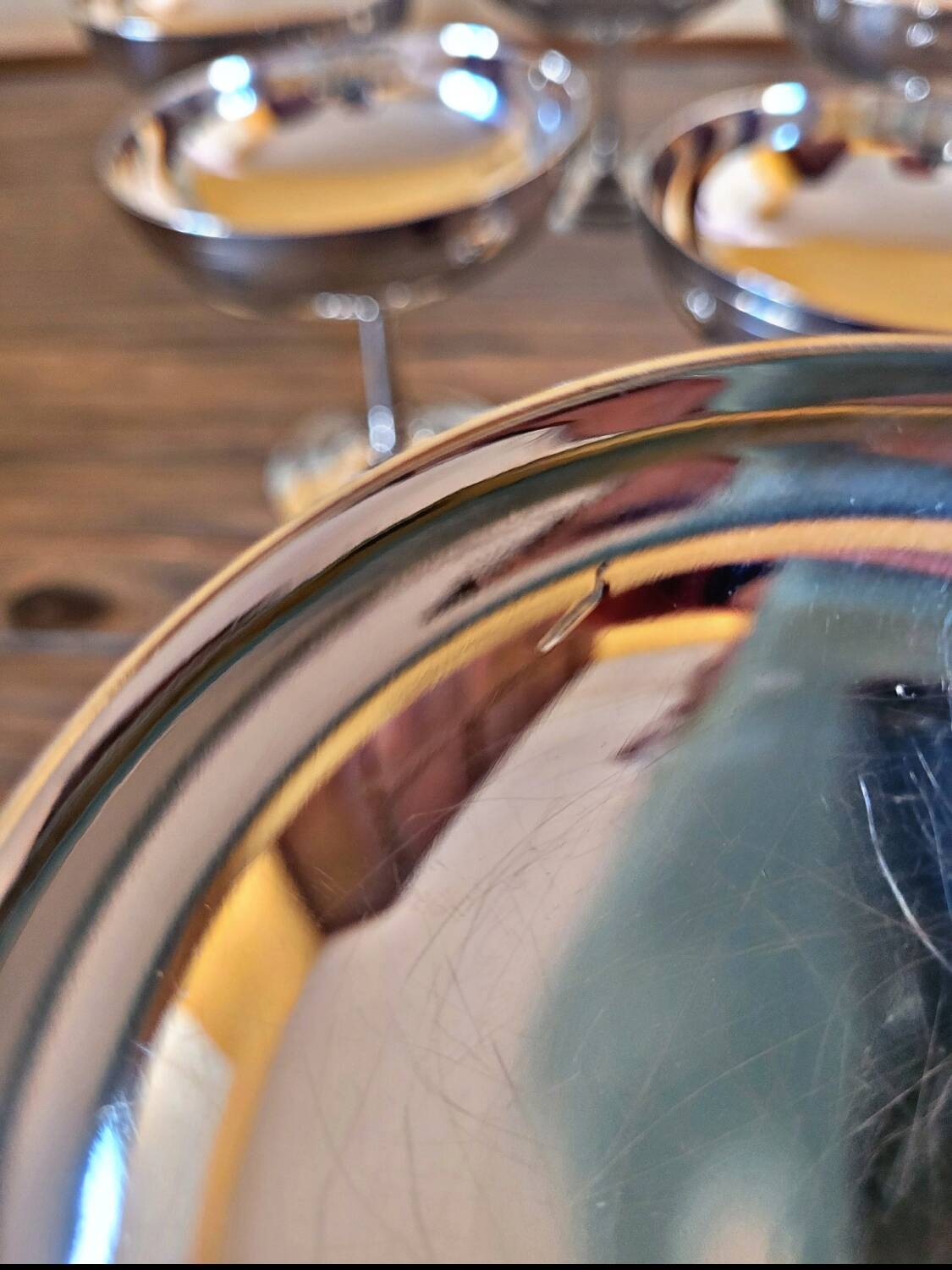 6 vintage stainless steel ice cream cups Letang Remy