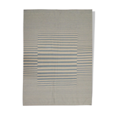 Blue cream wool kilim handwoven modern kilim flat-weave area rug-205x283cm