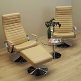 Lounge armchair and footstool set, Danish design, 1970s, manufacture: BoCon