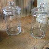 Lot of 2 old glass jars