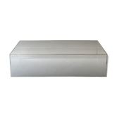 table basse rectangulaire design en plexiglass transparent