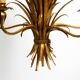 Beautiful huge 1970s gold-plated 5-arm tall metal chandelier by Hans Kögl