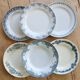 Mismatched vintage flat plates in ironstone - Blue/green decor