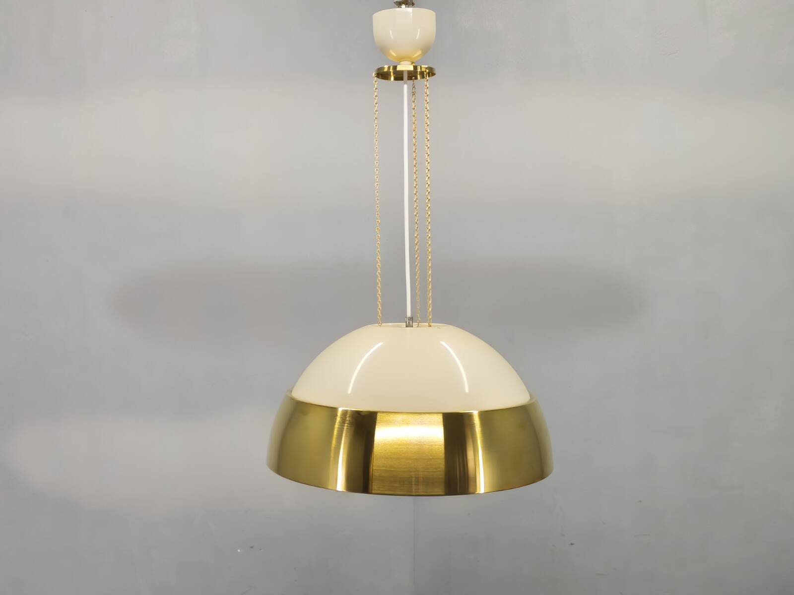 1970s Brass and Lacquered Metal Pendant, Czechoslovakia