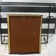 Art Deco wrought iron coat rack with bevelled mirror.
