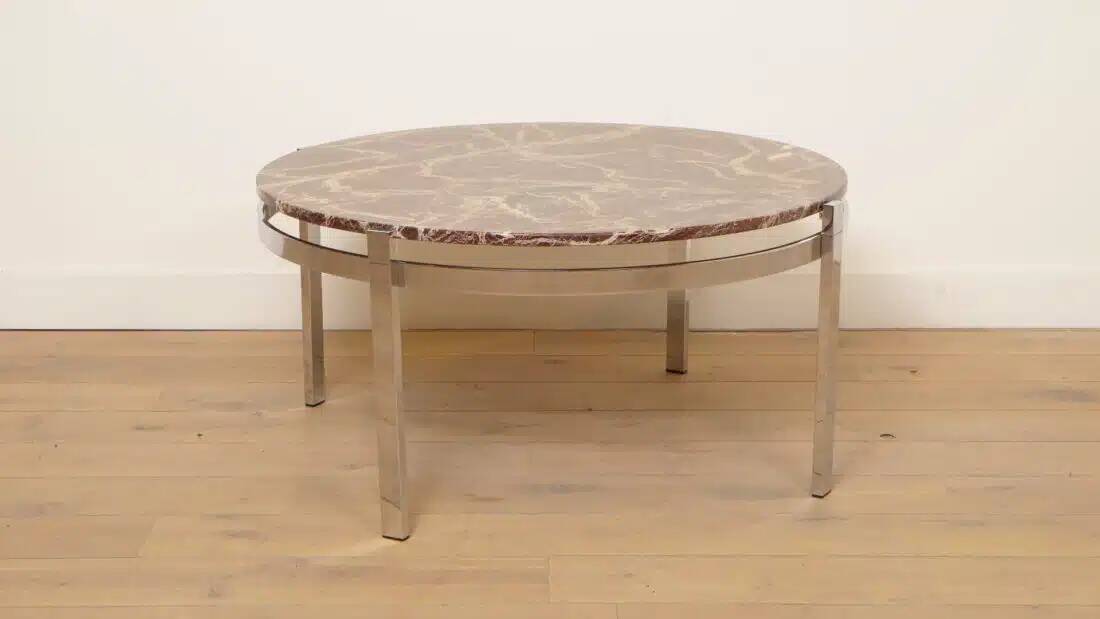 Vintage coffee table | Marble | Chrome