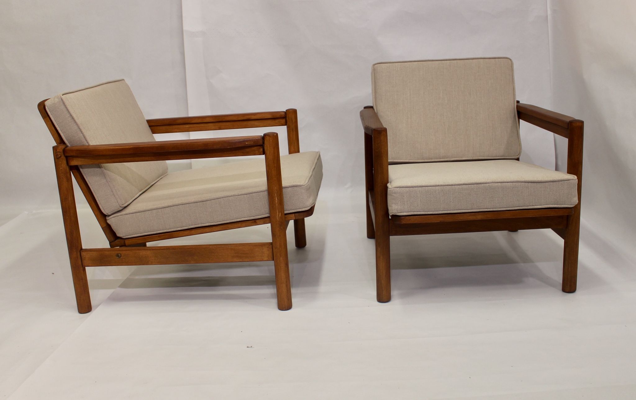 Pair of 60s Scandinavian style armchairs