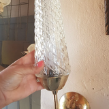 Set of 2 glass and gold metal appliques